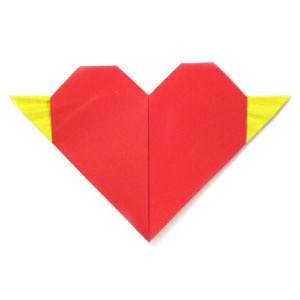 How to make an origami heart with tiny wings (http://www.origami-make.org/howto-origami-heart.php)