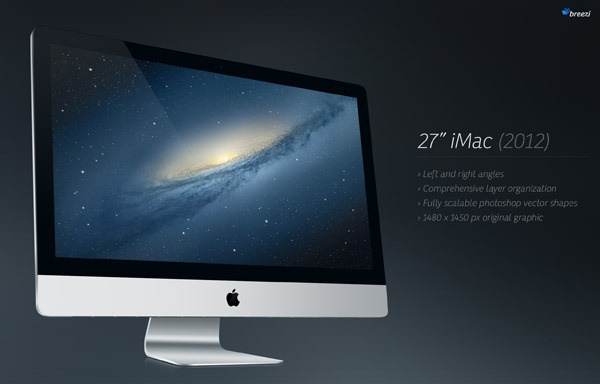 Free iMac 27-Inch Mockup PSD