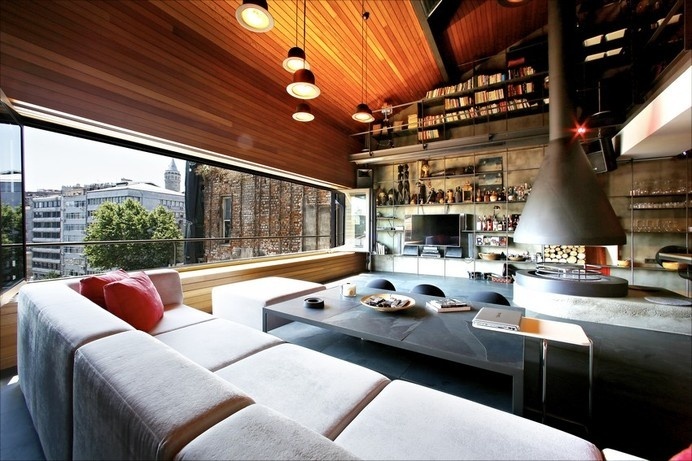 Colorful Penthouse Bursting with Personality in the Heart of Istanbul, Turkey #istanbul #apartment #design #penthouse
