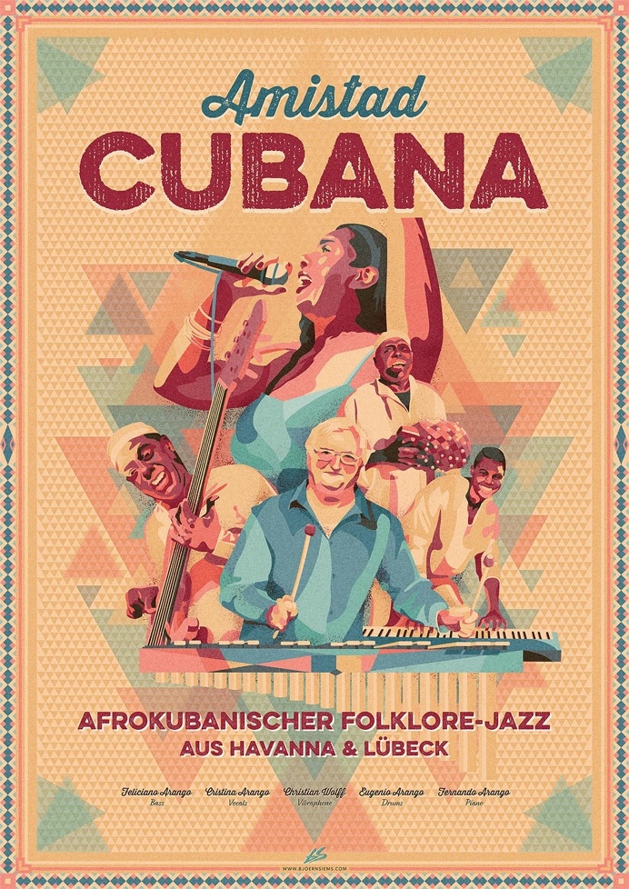 #Cuba #Havana #minimalism #folk #jazz #colorful #amistad #cubana #triangle #music #poster #band #retro #amistadcubana #buenavistasocialclub