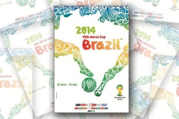 Conheça o pôster oficial da Copa do Mundo de 2014 Reprodução/ #ball #word #map #soccer #sports #2014 #poster #football #brazil #cup