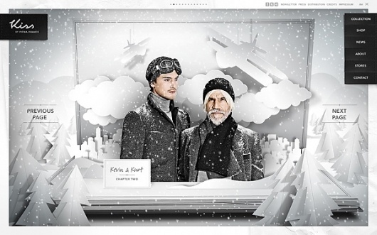 Website / Kiss by Fiona Bennett on the Behance Network #cut #photo #snow #out #website #paper #winter
