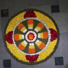 Real flower rangoli design