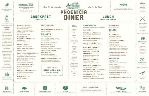 The Phoenicia Diner : Projects : Gabriele Wilson Design #layout #menu #typography