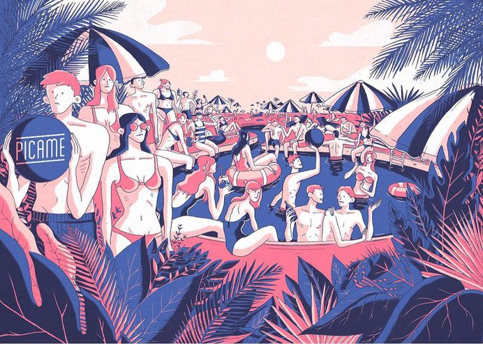 Pool Party for @picame #pool #poolparty #summer #painting #drawing #creativity #editorialillustration #handmade #typography #art_gallery #supplyanddesign #iblackwork #artoftheday #picame #graphicdesigncentral #illustree #illustrationfriday #blackink #illustration #illustrationart #frizzifrizzi #like4like #illustrart #kommuneo #instartposts #designarf #illustrationage #gfxmob