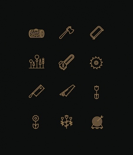 Icons on the Behance Network #wilderness #outdoors #stools #icons