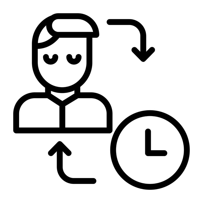 See more icon inspiration related to watch, time and date, employee, worker, schedule, user, timer, man, time, hours, clock and arrow on Flaticon.