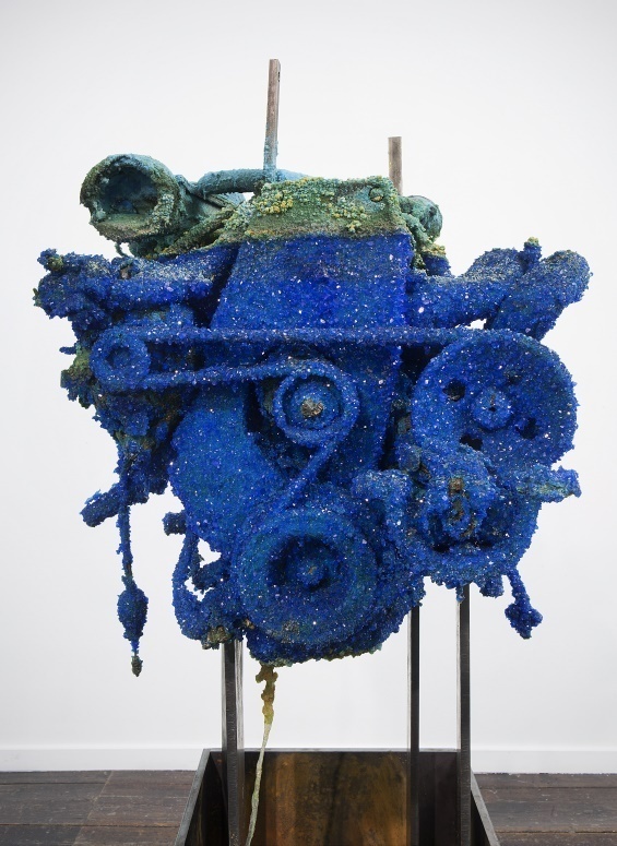 Hiorns Installation 4 #sulphate #roger #copper #engine #art #blue #hiorns