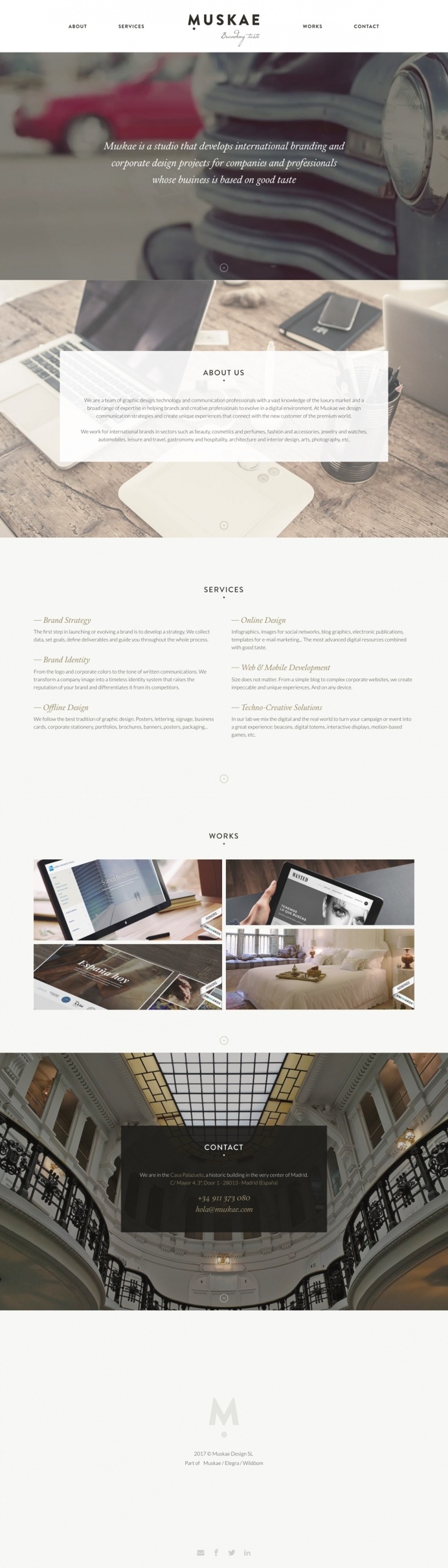 Muskae - Mindsparkle Mag - Muskae is a design studio for branding and identity based in Madrid. Their beautiful website is selected by Minds