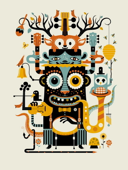 Music Monsters by Methane Studios #totem #illustration #poster
