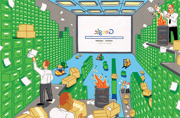 Google, Archive, Search, Art, Illustration