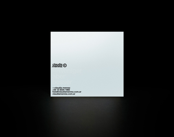 Claudia Menrez® #diseo #white #branding #argentina #stationery #design #color #minimalism #black #pure #corporate #brand #identity #buenos #and #logo #helvetica #aires