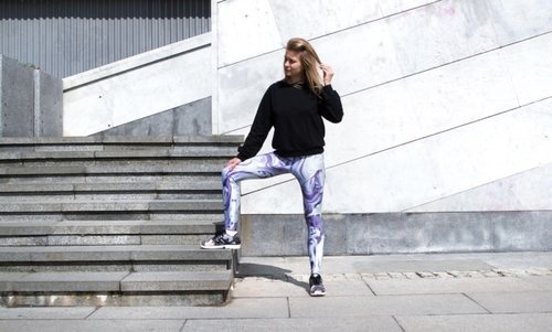 Image of LOKO KFKS leggings #surf #sport #active #skate #design #blue