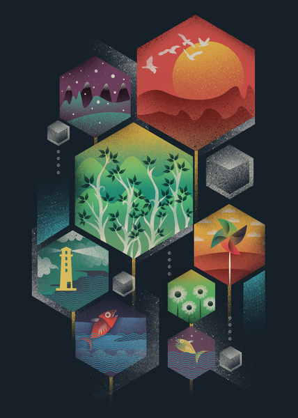 visualgraphic:Geometrical Wonders #illustration #color #geometry #texture