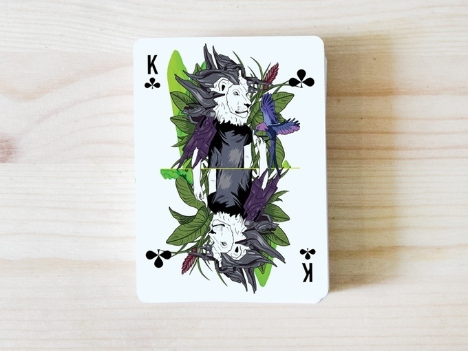 AO MATU design playing cards by Nastya KFKS. Floral and tropical design with great characters. #kfks #print #cards #graphic #playing #design #store #illustration #character