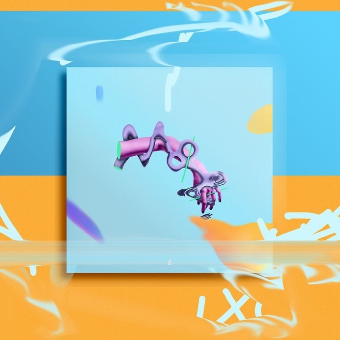 vinyl cover "2 hands p.2 (surrealism)" #leggo #surrealism #glitch #hands #abstract #purple
