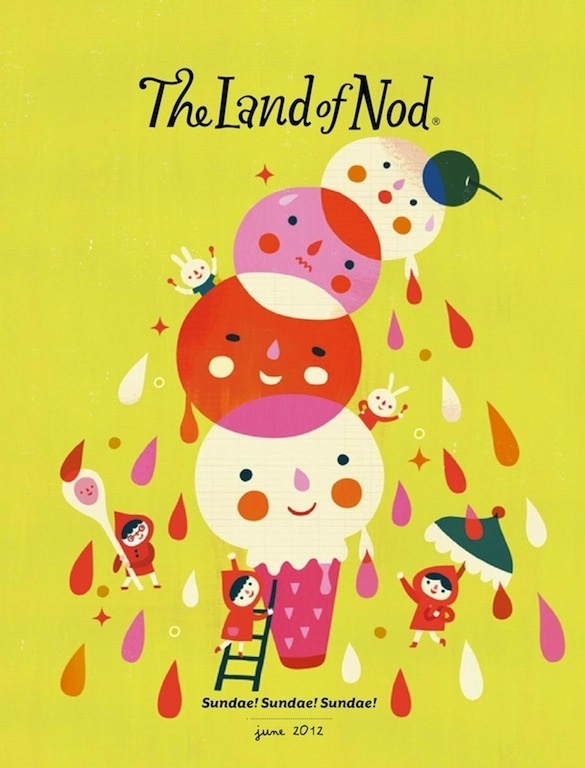 The Terrier and Lobster: Land of Nod Catalog Art #illustration