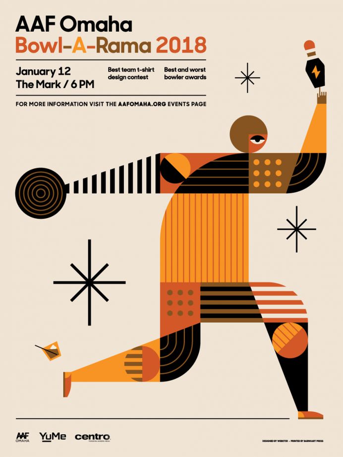 AAF Omaha Bowl-A-Rama 2018 Poster by Sean Heisler