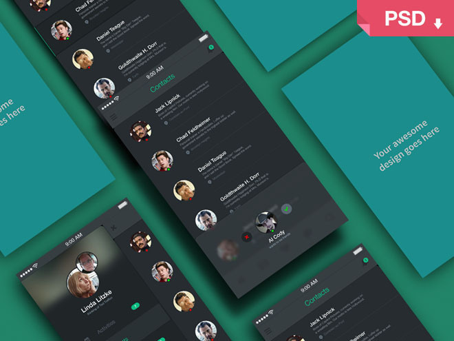 Free Apps Screens Perspective Mockup PSD