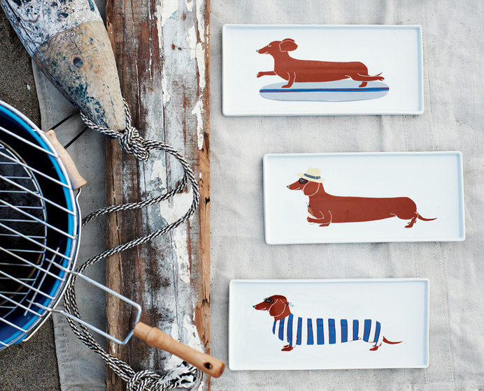 West Elm Spring 2012 #design #dogs #food #illustration #plates