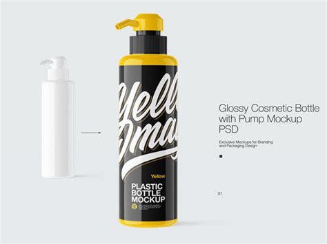 4,000+ vectors, stock photos & psd files. Glossy Cosmetic Bottle with Pump PSD Mockup - Free PSD Mockups