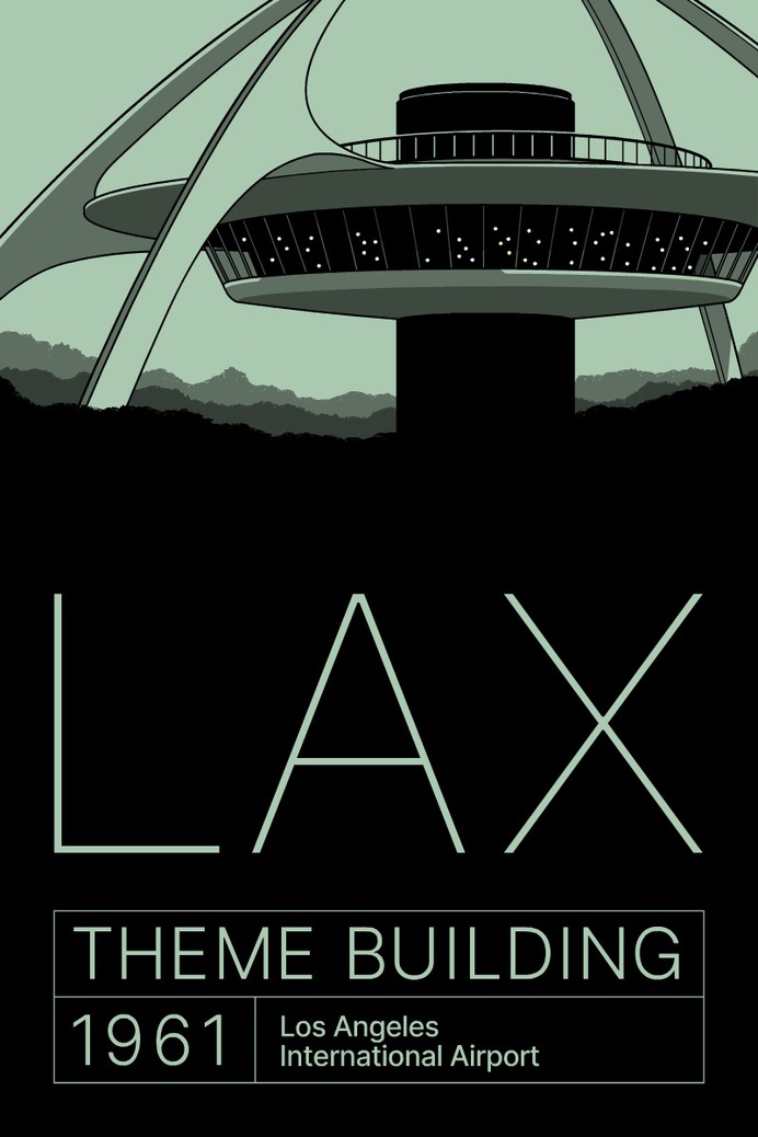 Gianmarco Magnani - LAX Variant - Airport Poster #illustration #poster #posterdesign #prints #typography #typeposter #typographicposters #minimal #flat #design #graphicdesign #art #black #retro #future #futurism #vector #architecture #brutalism #retro #future #scifi #astronomer #magazine #magazinecover #ufo #sciencefiction #science #fictions #scifiart #space