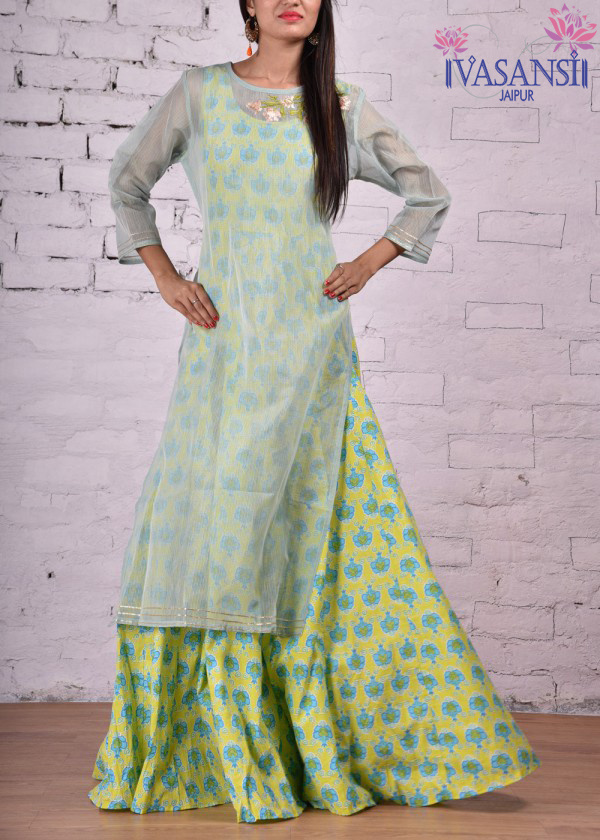 Vasansi Green Cotton Indo Western