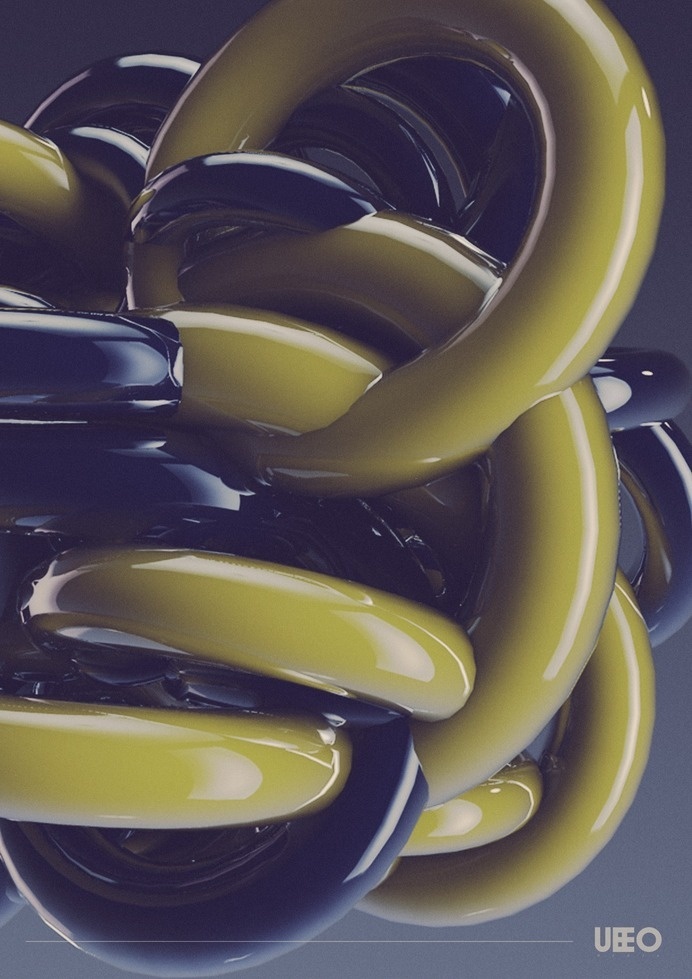 UEEO MEDIA #computer #generated #entangled #cgi #entwined #texture #shine #strange #tangled #plastic #smooth #tubes #coils