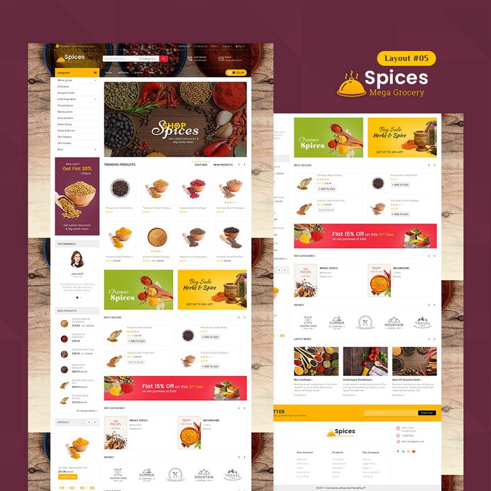 #MegaStore #Spices - #MultiPurpose - #Prestashop #Responsive #Theme | #TemplateTrip #eCommerce #Website #Design #Template