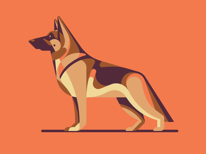 German Shepherd by DKNG #illustration #icon #iconic #geometric #animal #dog #shepherd