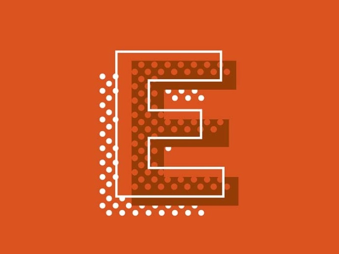 big E - Dot tip logo design