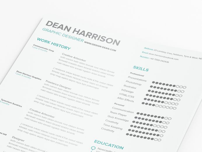 Free Minimal Typographic Resume Template