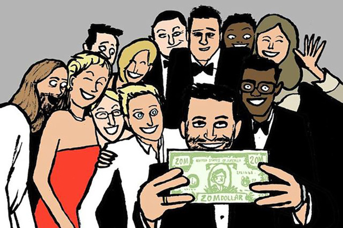 #hollywood #illustration #oscar #celebrities #selfie #jeanjullien