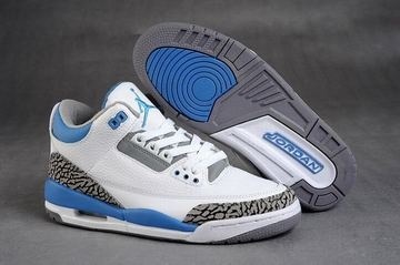Women Jordans 3:White/Blue Color Retro Shoes #shoes