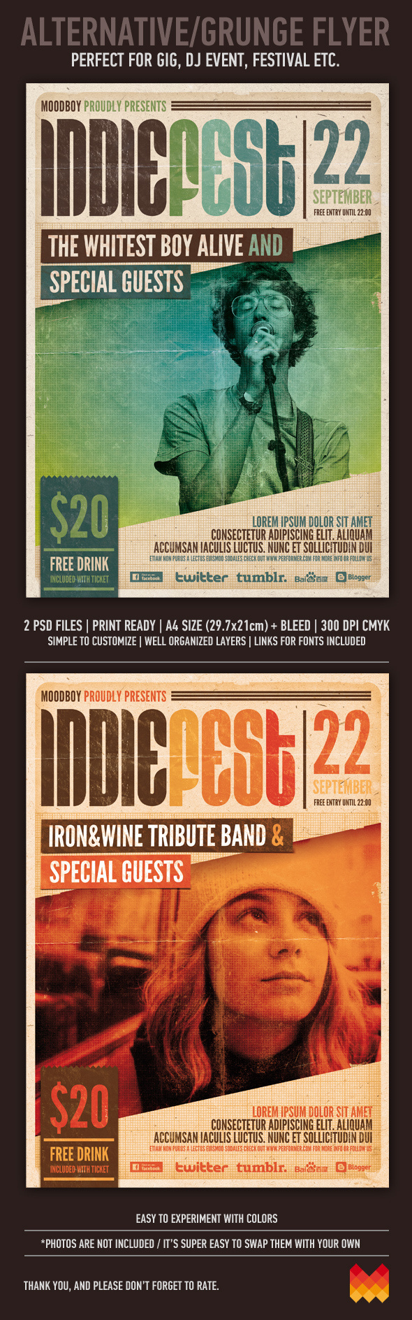 Indie Fest Poster PSD (Hi Res) on Behance #alternative #indie #concert #poster