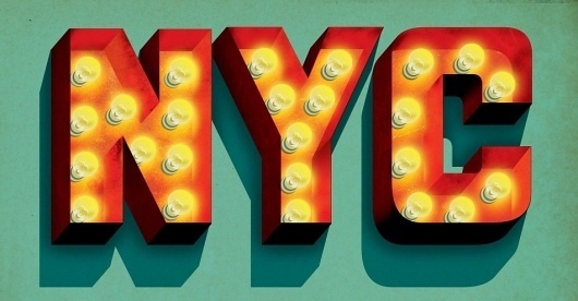 NYC — Friends of Type #red #sign #typography #design #graphic #green