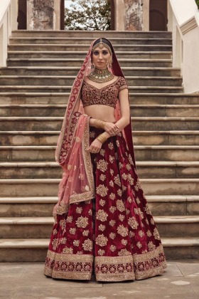 Maroon Indian Wedding Dresses Online