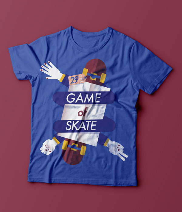 Game of skate on Behance, Magda Azab #magda #azab #rock #fresh #yellow #color #scissor #illustration #purple #skateboard #game #paper