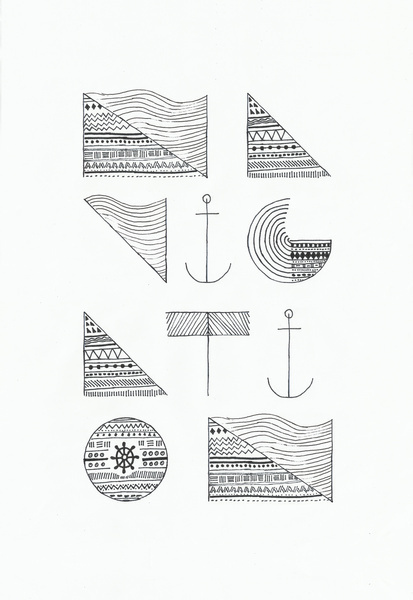 NAVIGATION Art Print #anchor #pattern #typography