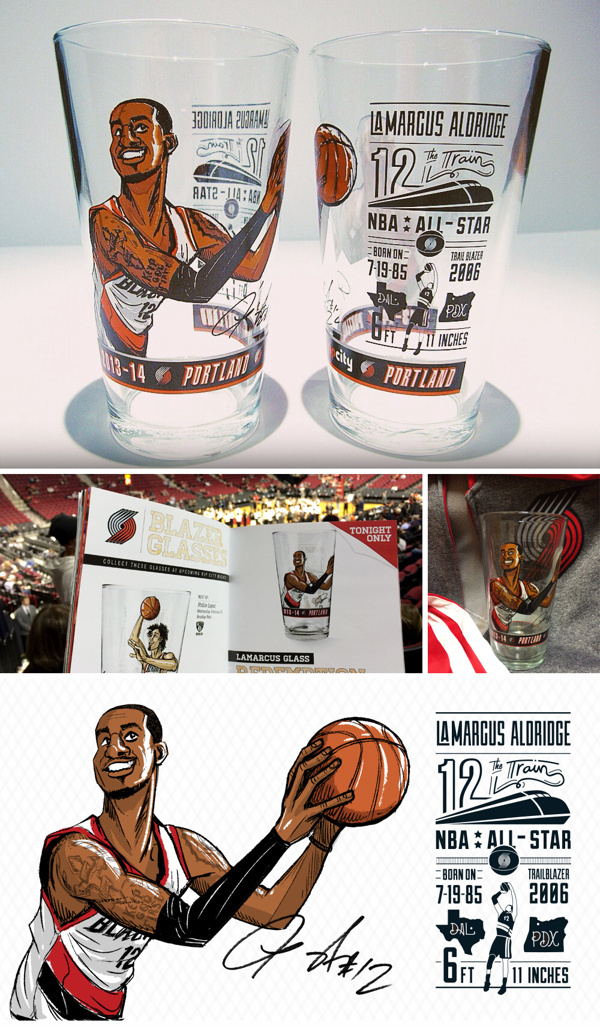 LaMarcus Aldridge Glass #portland #illustrations #glass #trailblazers #cup