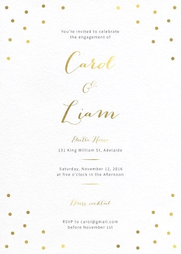 Goldie Dots - Engagement Invitations #paperlust #engagementinvitation #engagementcard #engagementinspiration #design #paper #foilstamped
