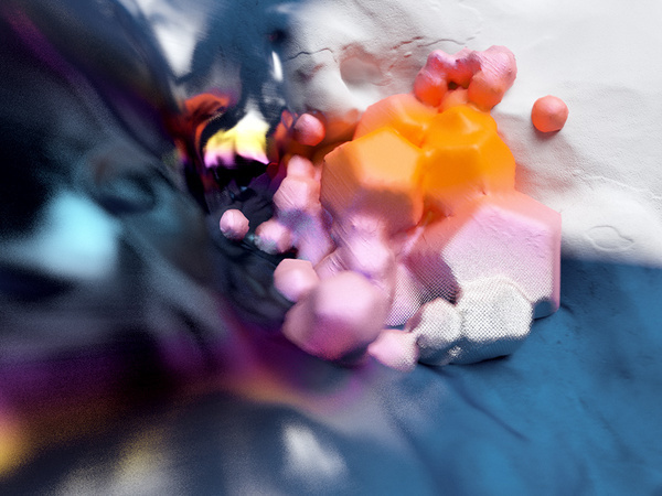 C A T K #form #explosion #color #blue #still #3d #life