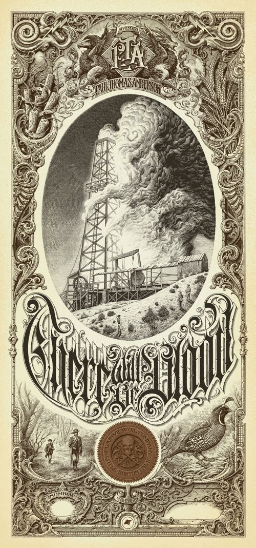 Aaron Horkey There Will Be Blood Regular Mondo Paul Thomas Anderson Poster Print | eBay #blood #movie #lettering #print #vintage #poster #film #type #detail