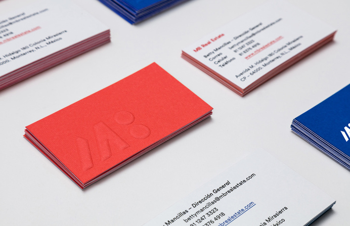 mb real estate market construction business card blue red logo logotype branding corporate design identity mindsparklemag design
