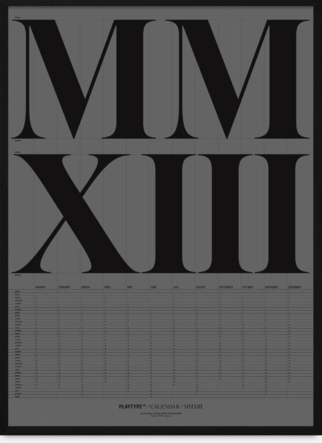 Calendar Poster — Large and small— Grey #type #poster