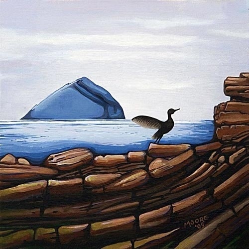 kildonan.jpg 500×500 pixels #arran #acrylic #kildonan #bird #island #rocks #painting #clyde #scotland #canvas