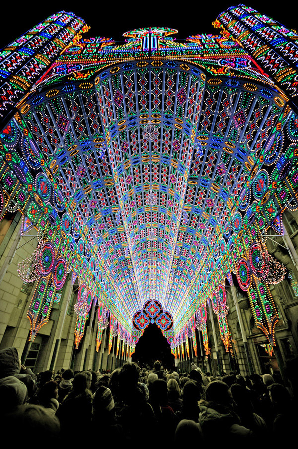 A Cathedral Made from 55,000 LED Lights #light #installation