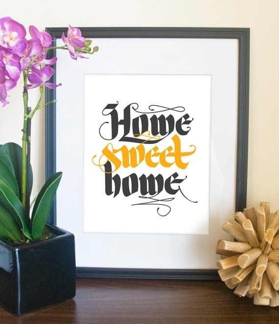 Home Sweet Home // 8x10 calligraphy print in by typeincolor #calligraphy #lettering #vector #letters #in #color #type #typography
