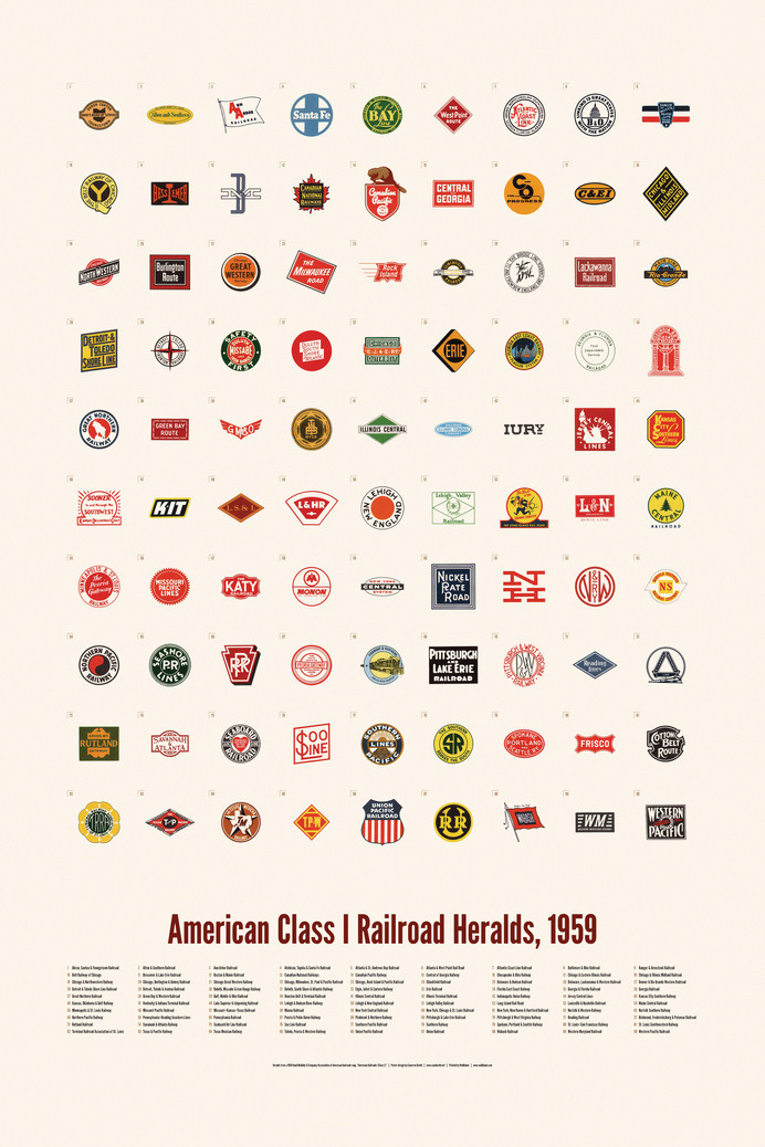 American Class I Railroad Heralds, 1959 #railroad #american #amtrak