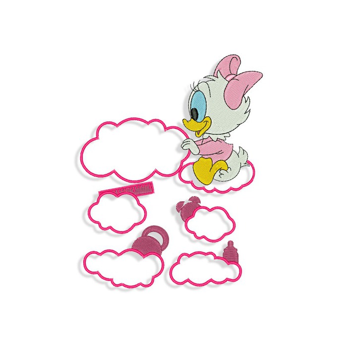 Baby Daisy Duck Birth Announcement Embroidery design